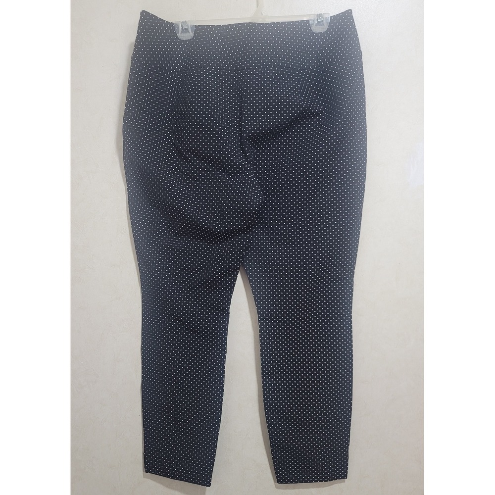 Cabi #5175 black polka dot cropped slim ankle trousers size 12 - Picture 2 of 10